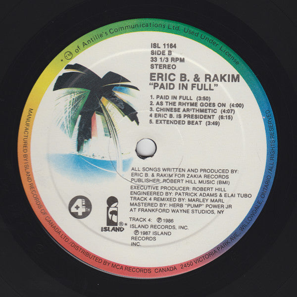 Eric B. & Rakim : Paid In Full (LP, Album)