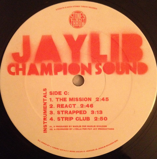 Jaylib : Champion Sound - Instrumentals (2xLP, Album)