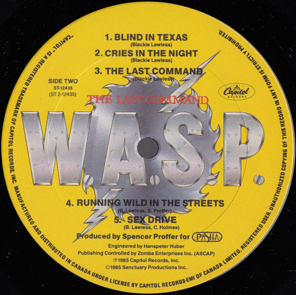 W.A.S.P. : The Last Command (LP, Album)