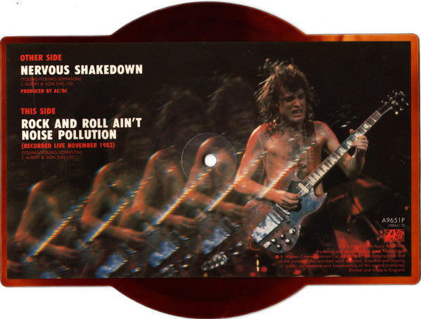 AC/DC : Nervous Shakedown (7", Shape, Single)