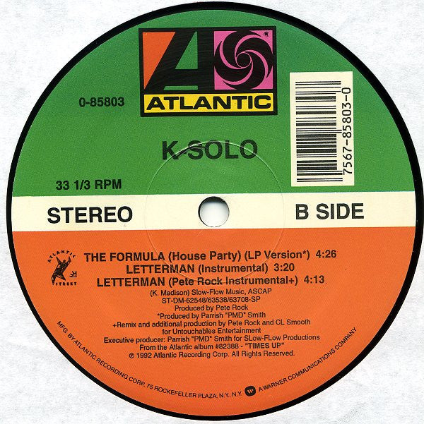 K-Solo : Letterman (12")