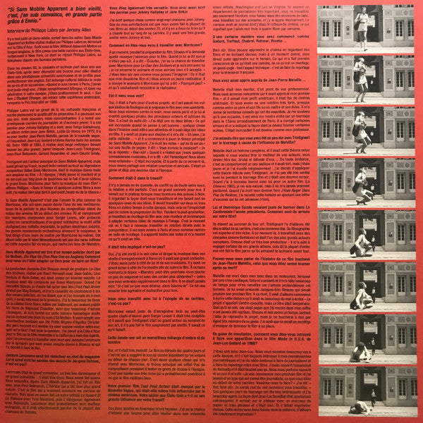 Ennio Morricone : Sans Mobile Apparent (Bande Originale Du Film) (LP, RSD, RE, RM, Gat)