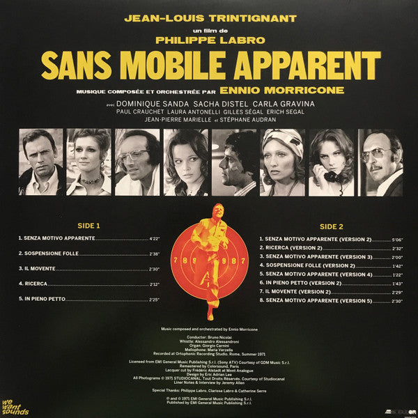 Ennio Morricone : Sans Mobile Apparent (Bande Originale Du Film) (LP, RSD, RE, RM, Gat)