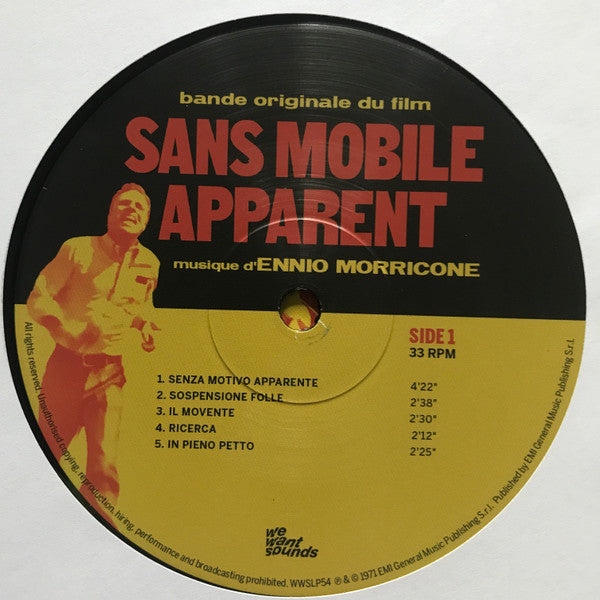 Ennio Morricone : Sans Mobile Apparent (Bande Originale Du Film) (LP, RSD, RE, RM, Gat)