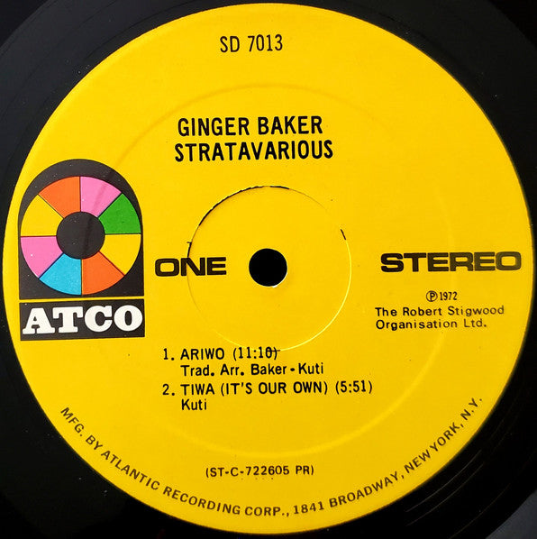 Ginger Baker : Stratavarious (LP, Album, PR )