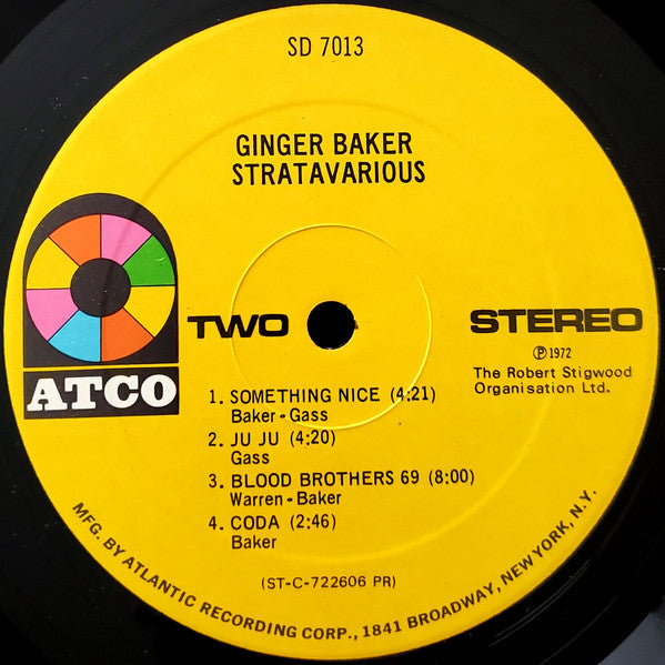 Ginger Baker : Stratavarious (LP, Album, PR )