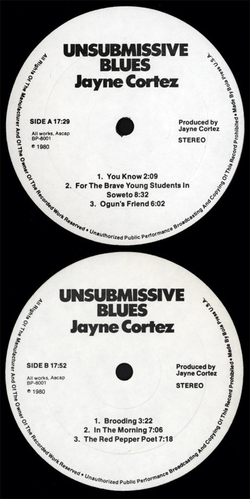 Jayne Cortez : Unsubmissive Blues (LP, Album)