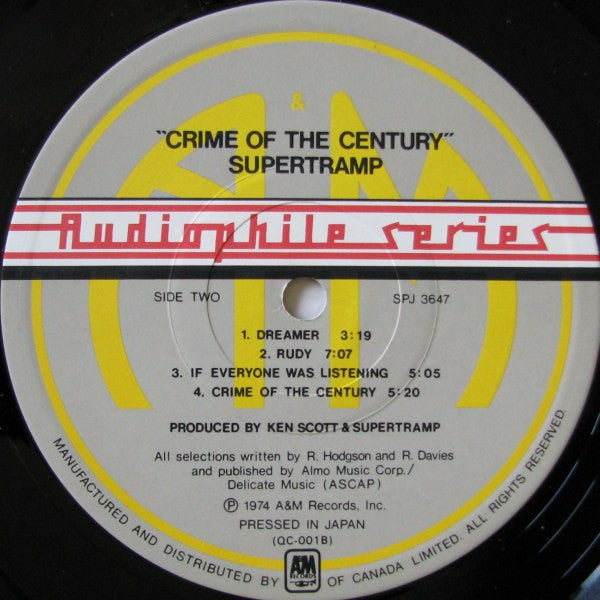 Supertramp : Crime Of The Century (LP, Album, RE, Hal)