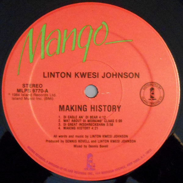 Linton Kwesi Johnson : Making History (LP, Album)