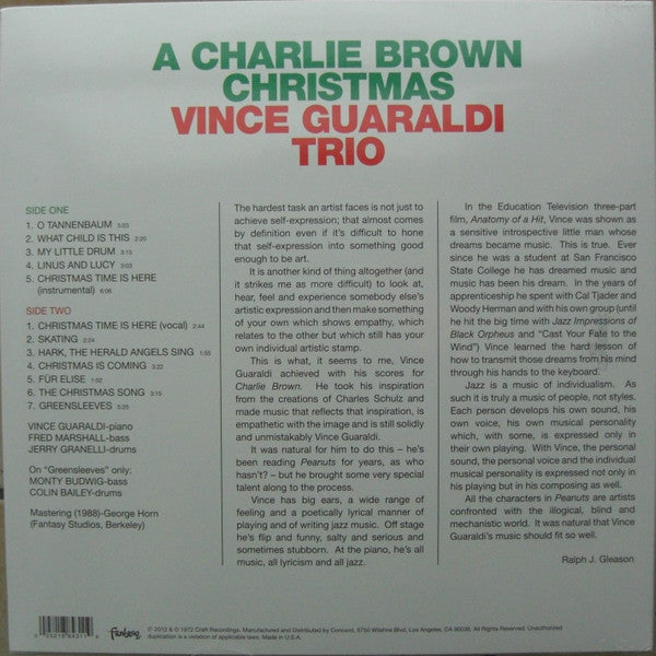 Vince Guaraldi Trio : A Charlie Brown Christmas (LP, Album, RE, Gre)