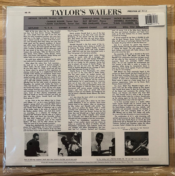 Art Taylor : Taylor's Wailers (LP, Album, Mono, RE, RP, 200)