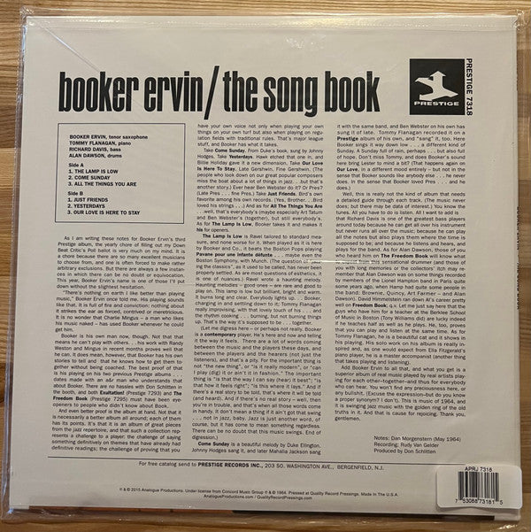Booker Ervin : The Song Book (LP, Album, RE, RP, 200)