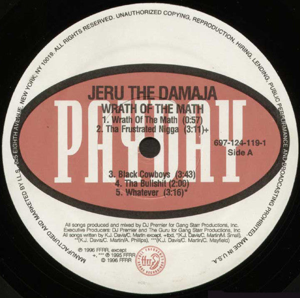 Buy Jeru The Damaja: Wrath Of The Math (2xLP, Album) Vinyl Record ...