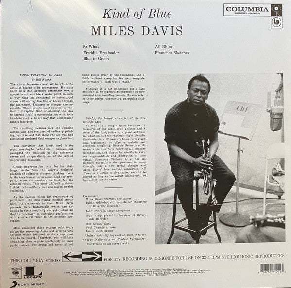 Miles Davis : Kind Of Blue (LP, Album, RE, 180)