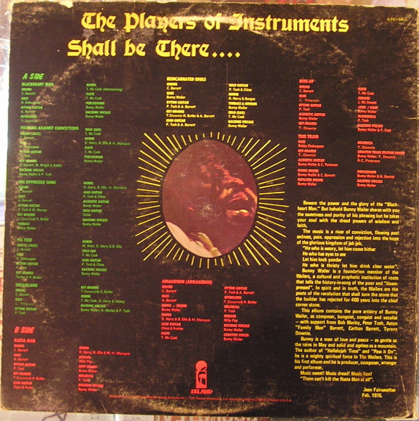 Bunny Wailer : Blackheart Man (LP, Album, Gat)