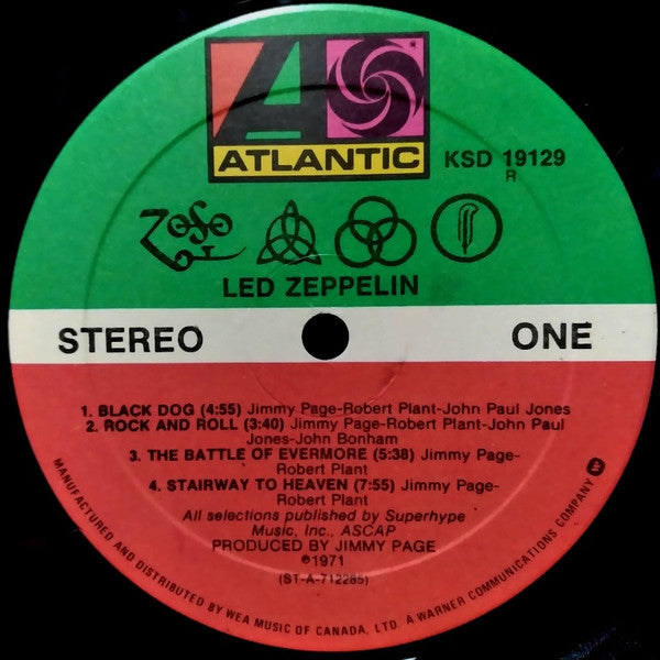 Led Zeppelin : Untitled (LP, Album, RE)