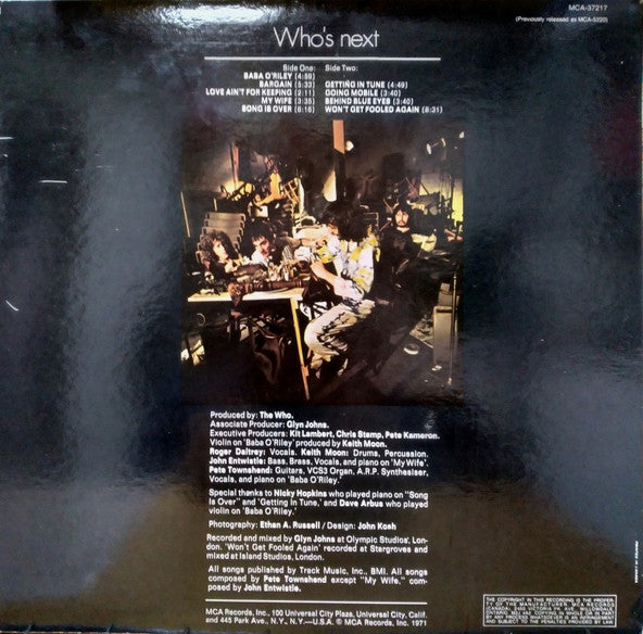 The Who : Who's Next (LP, Album, RE)