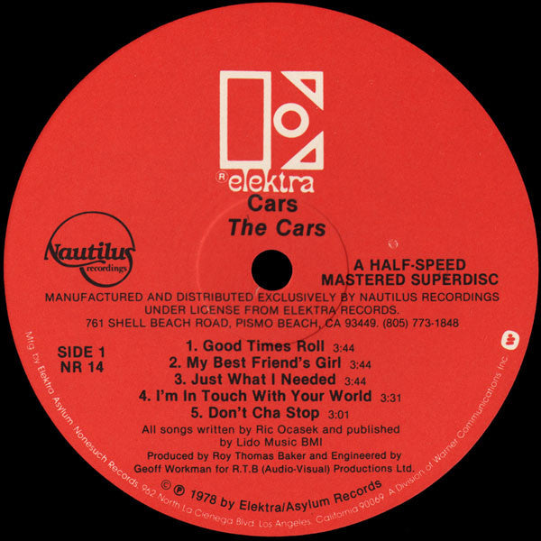 The Cars : The Cars (LP, Album, RM, Hal)