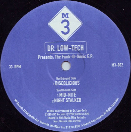 Dr. Low-Tech : The Funk-O-Sonic E.P. (12", EP)