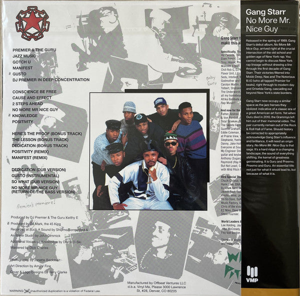 Gang Starr : No More Mr. Nice Guy (2xLP, Album, Club, RE, RM, Red)