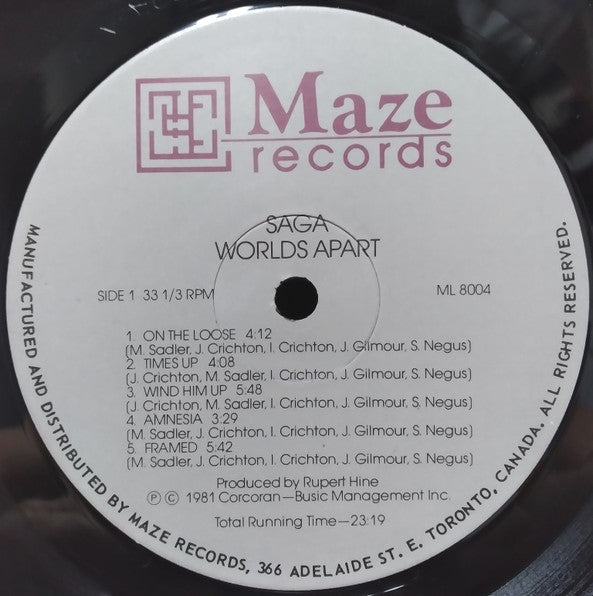 Saga (3) : Worlds Apart (LP, Album)