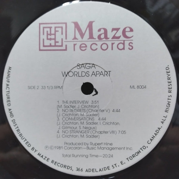 Saga (3) : Worlds Apart (LP, Album)