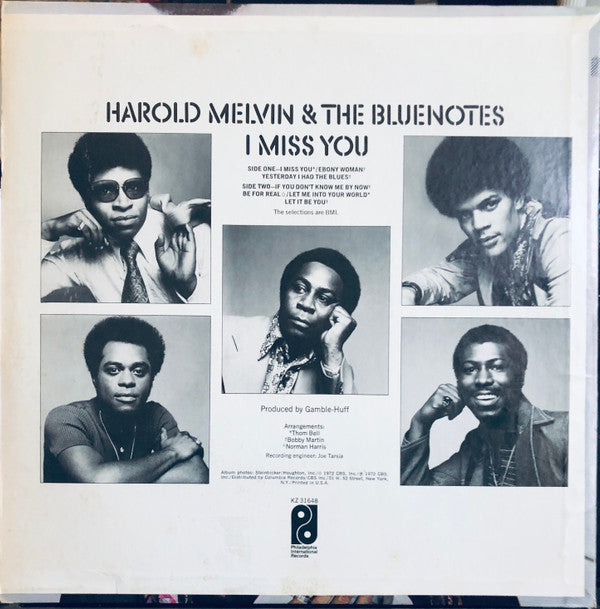 Harold Melvin And The Blue Notes : I Miss You (LP, Album, Cus)