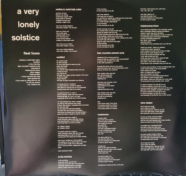 Fleet Foxes : A Very Lonely Solstice (LP, Album)