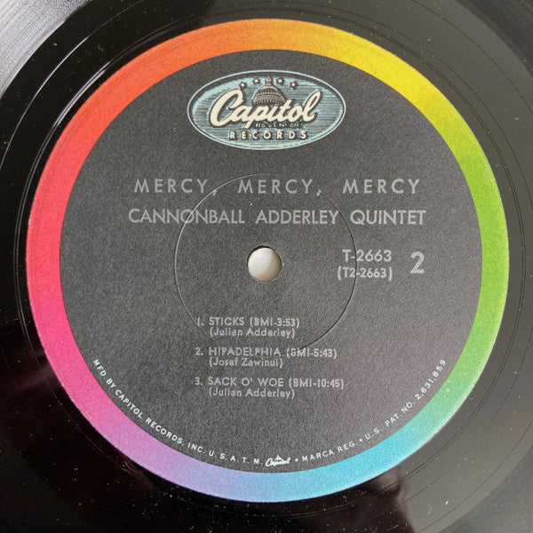 The Cannonball Adderley Quintet : Mercy, Mercy, Mercy! - Live At "The Club" (LP, Album, Mono, Scr)