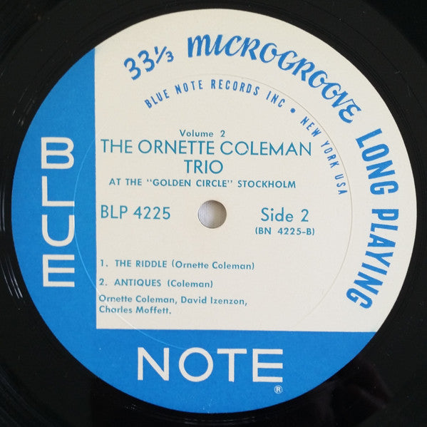 The Ornette Coleman Trio : At The "Golden Circle" Stockholm - Volume Two (LP, Album, Mono)