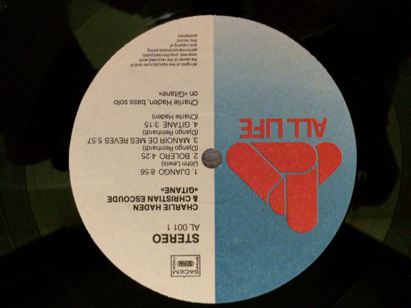 Charlie Haden & Christian Escoudé : Gitane (LP, Album)