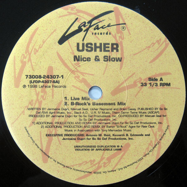 Usher : Nice & Slow (The Remixes) (12")