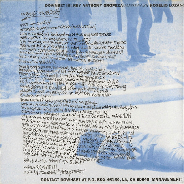 downset. : About Ta Blast (7", Single, Blu)