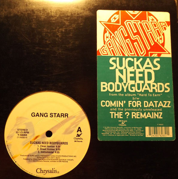 Gang Starr : Suckas Need Bodyguards (12")