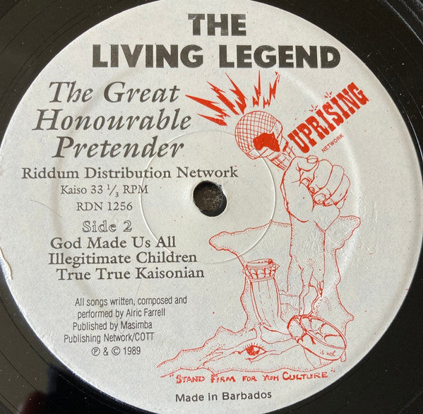 Lord Pretender : The Living Legend The Great Honourable Pretender A Document Of Kaiso History 1929 - 1989 (LP)