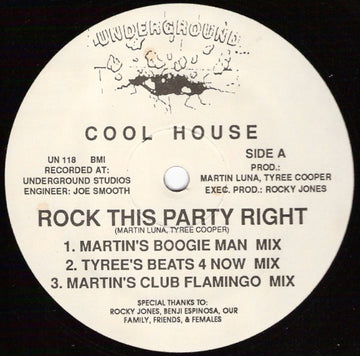 Cool House : Rock This Party Right (12")