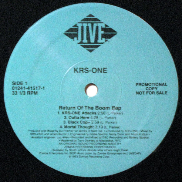 KRS-One : Return Of The Boom Bap (2xLP, Album, Promo)