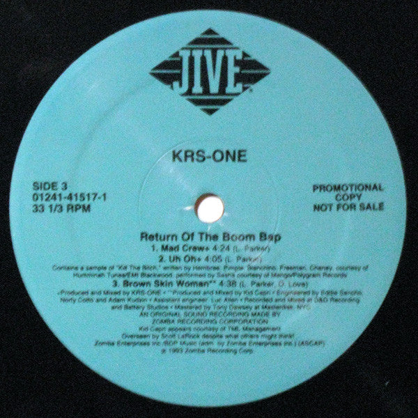 KRS-One : Return Of The Boom Bap (2xLP, Album, Promo)