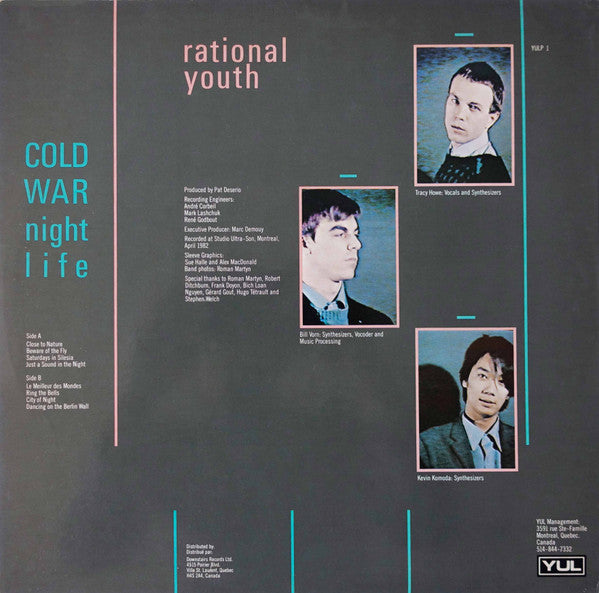 Rational Youth : Cold War Night Life (LP, Album, Yel)