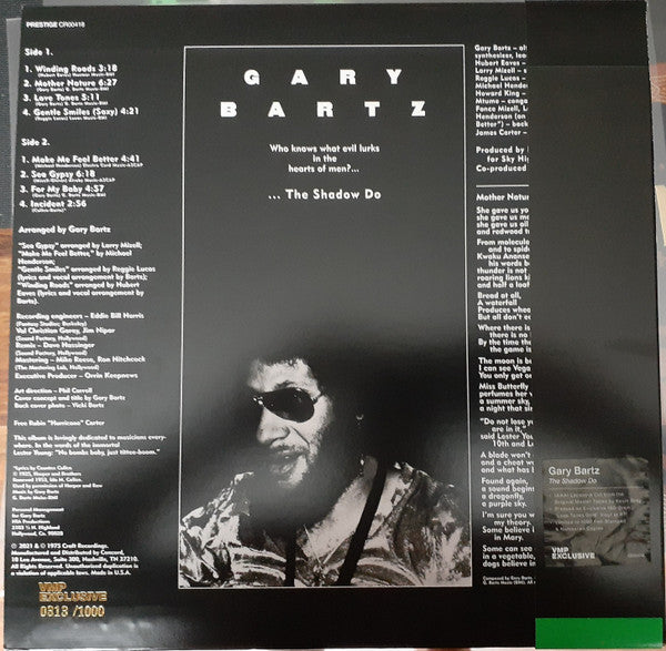 Gary Bartz : The Shadow Do (LP, Album, Club, Ltd, Num, RM, Gol)