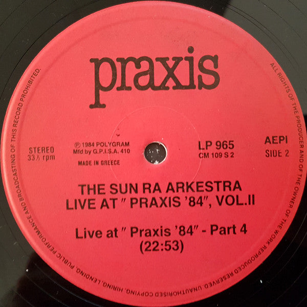 The Sun Ra Arkestra : Live At "Praxis ´84" Vol.II (LP, Album)