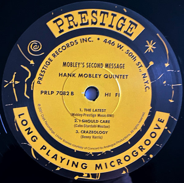 The Hank Mobley Quintet : Mobley's 2nd Message (LP, Album, Mono, Ltd, RE, RP, 180)