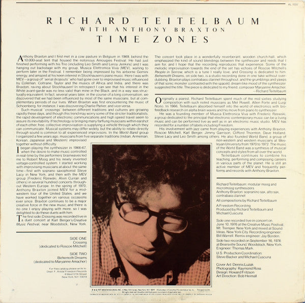Richard Teitelbaum With Anthony Braxton : Time Zones (LP, Album)