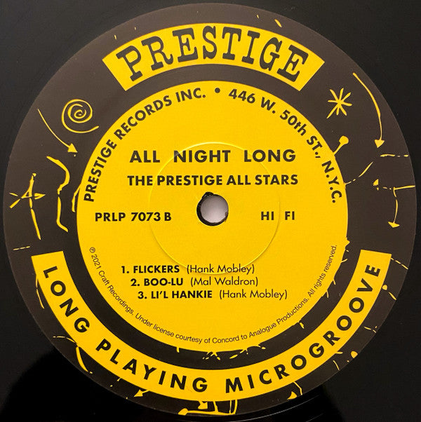 The Prestige All Stars : All Night Long (LP, Album, Mono, Ltd, RE, RP, 180)
