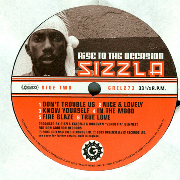 Sizzla : Rise To The Occasion (LP, Album)