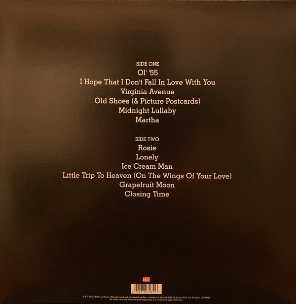 Tom Waits : Closing Time (LP, Album, RE, RM, Fur)