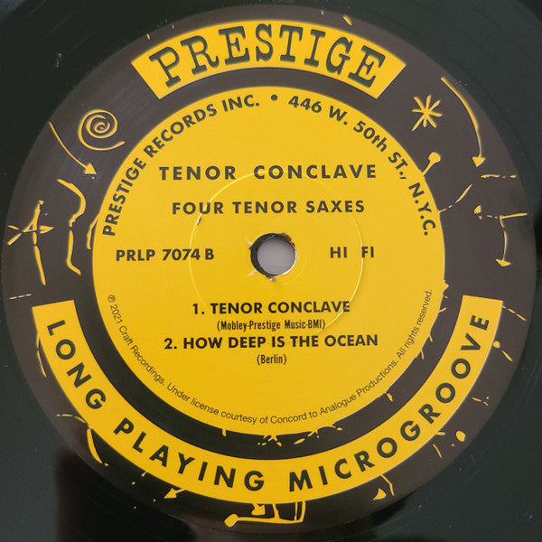 Hank Mobley / Al Cohn / John Coltrane / Zoot Sims : Tenor Conclave (LP, Album, Mono, RE, RM, 180)