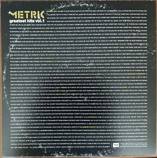 Metric : Greatest Hits Vol. 1 (LP, Album, Comp, Whi)