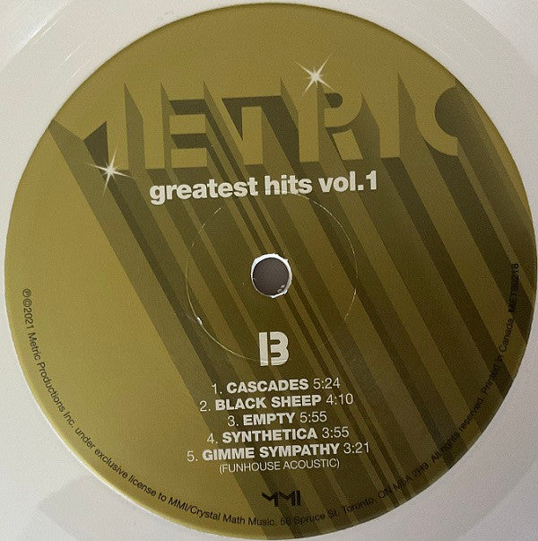 Metric : Greatest Hits Vol. 1 (LP, Album, Comp, Whi)