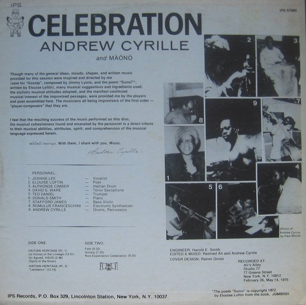 Andrew Cyrille & Maono : Celebration (LP, Album)